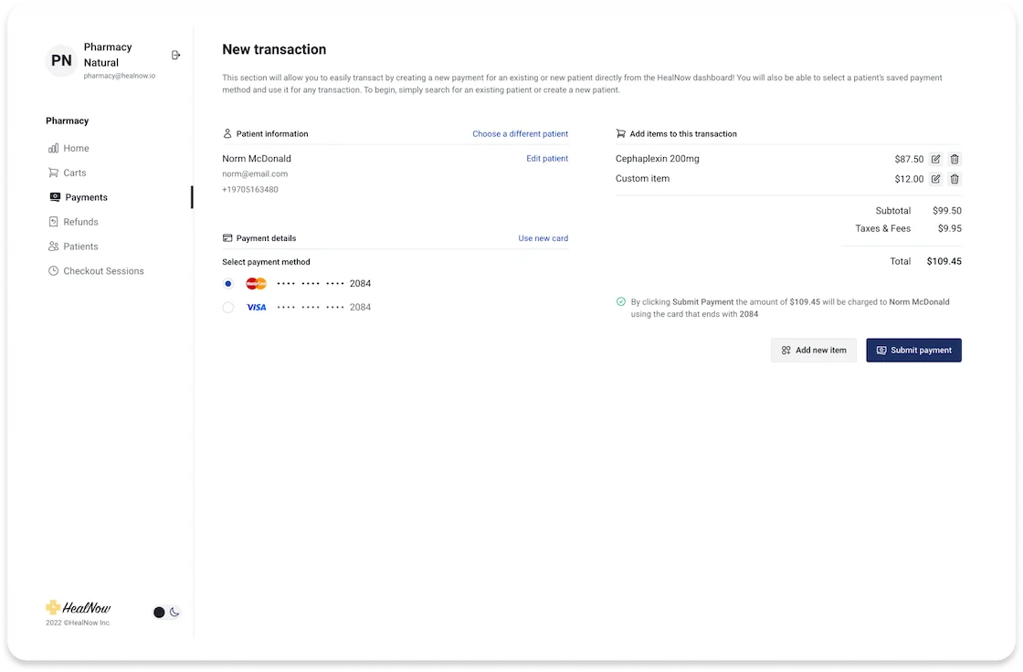 Healnow Transactions